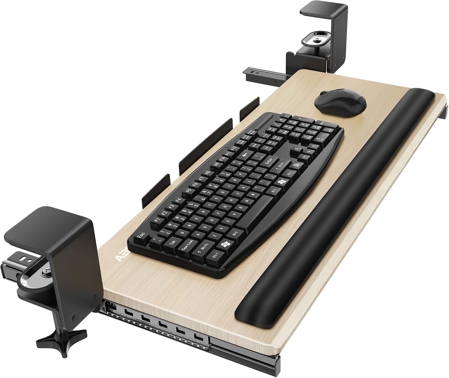 AboveTEK Large Keyboard Tray Under Desk with Wrist Rest, 26.7"×11
