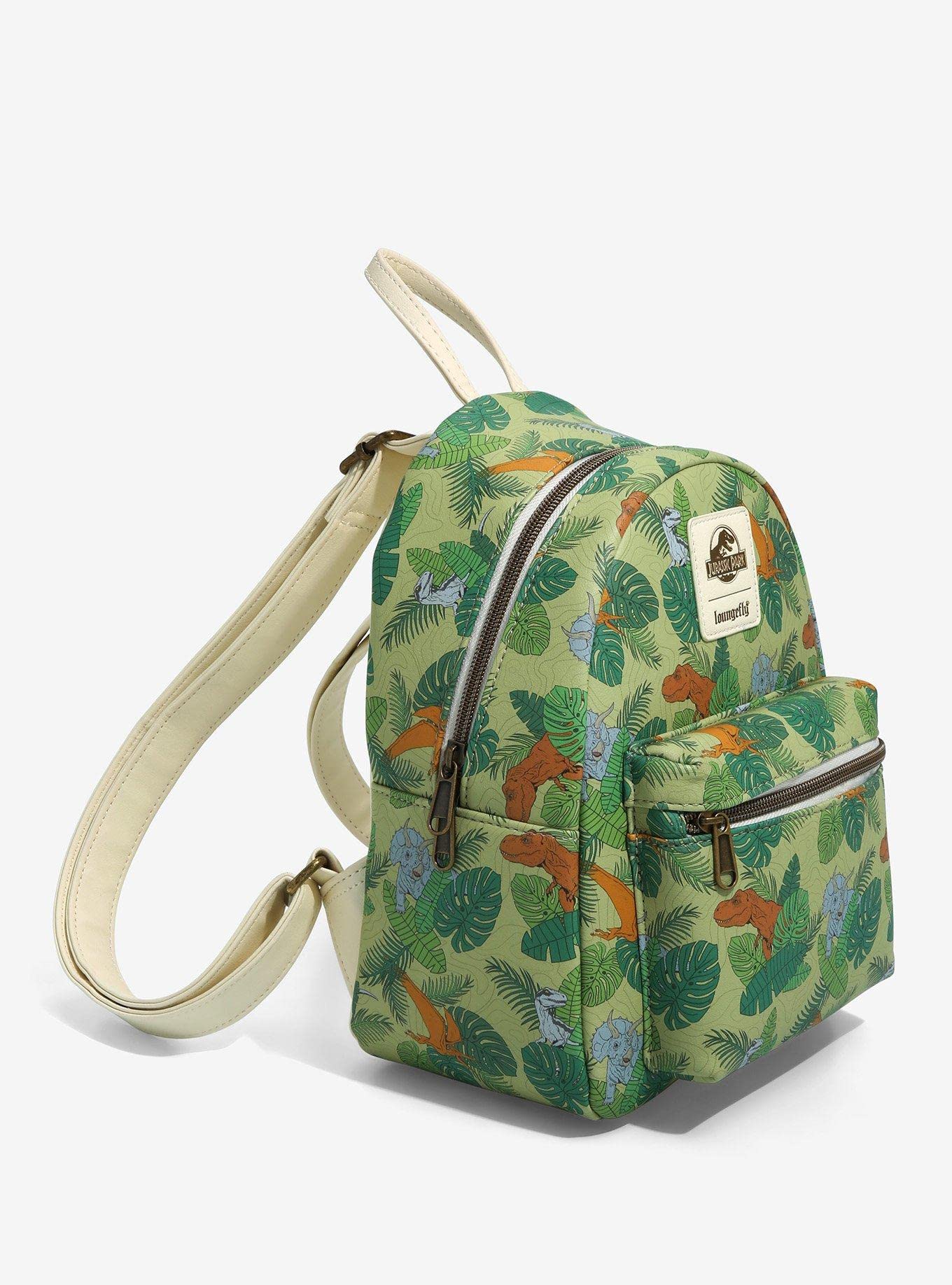 Hot Topic Loungefly Jurassic Park Dinosaur Foliage Mini Backpack Fashion