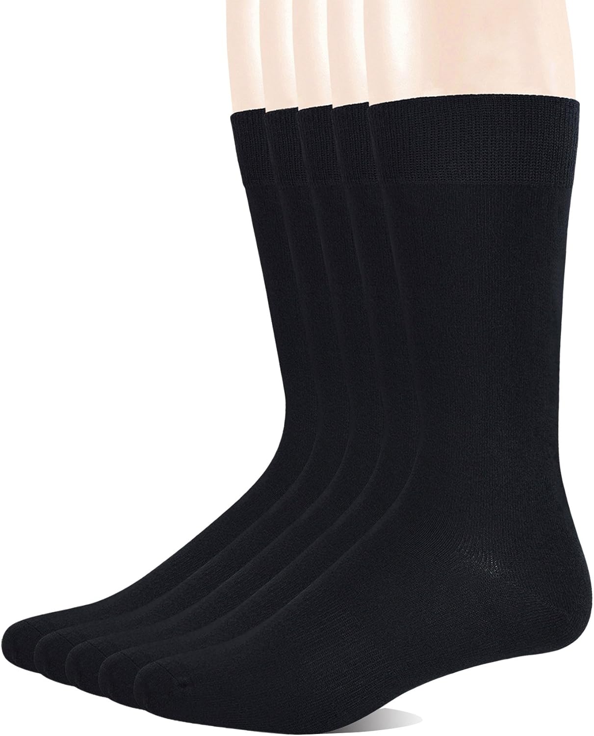 Yomandamor 5 Pairs Men’s Crew Dress Socks with Arch Support and Seamless Toe Yomandamor 5 Pairs Men’s Crew Dress Socks with Arch Support and Seamless Toe