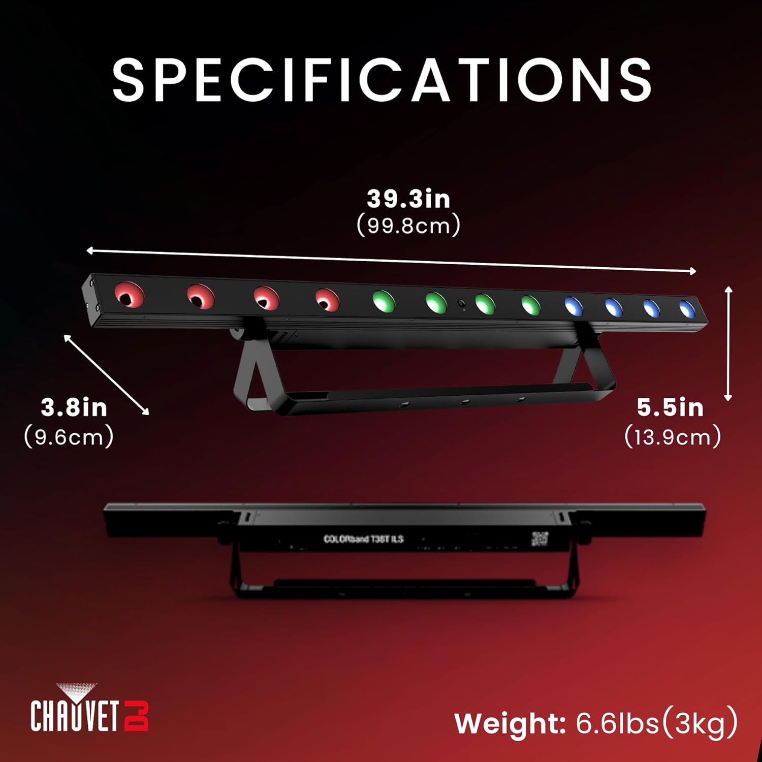 CHAUVET DJ – COLORband T3BT ILS Linear Wash Light | Full-Size RGB Wash with Bluetooth Control, ILS Instant Light Shows, D-Fi USB Wireless DMX, Three-Zone Effects, Stage and Event Lighting