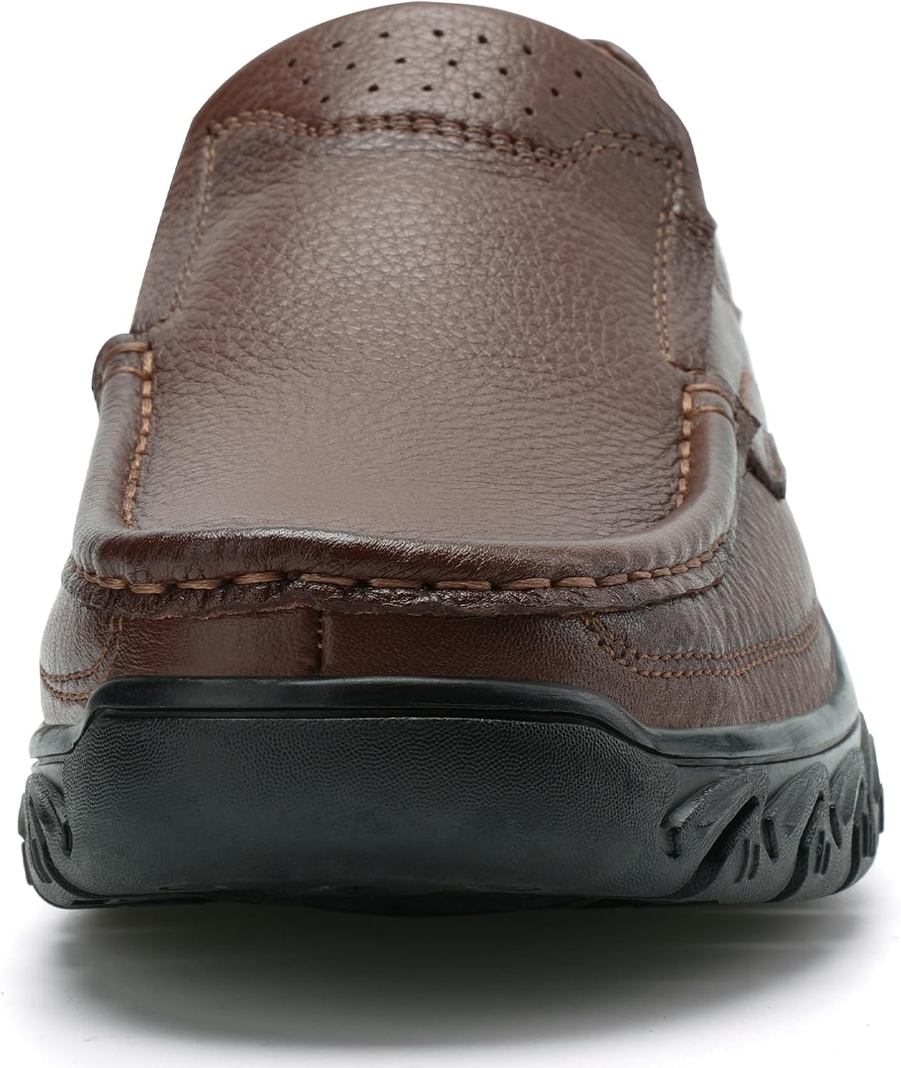 Men's Hands Free Slip On Walking Leather Loafers Slip-ins Work Office Dress Casual Outdoor Lightweight Cushioning Shoes - Image 2