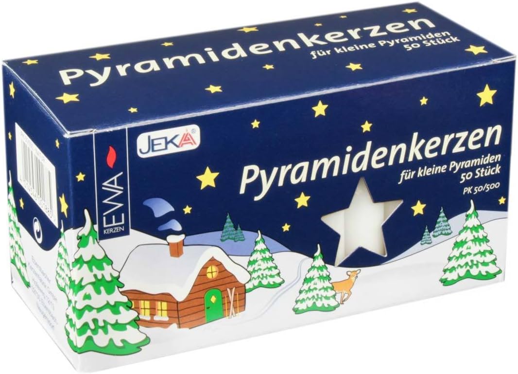 Jeka Kerzen Christmas Pyramid Carousel Candles, Medium 14mm - White