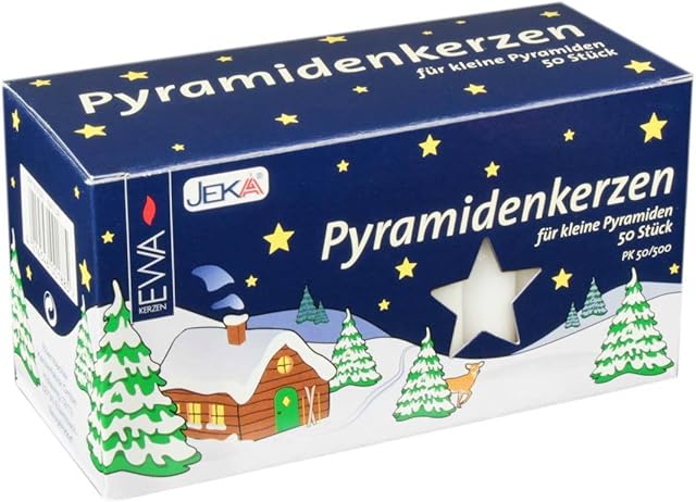 Jeka Pyramid Candles Pack of 50 White