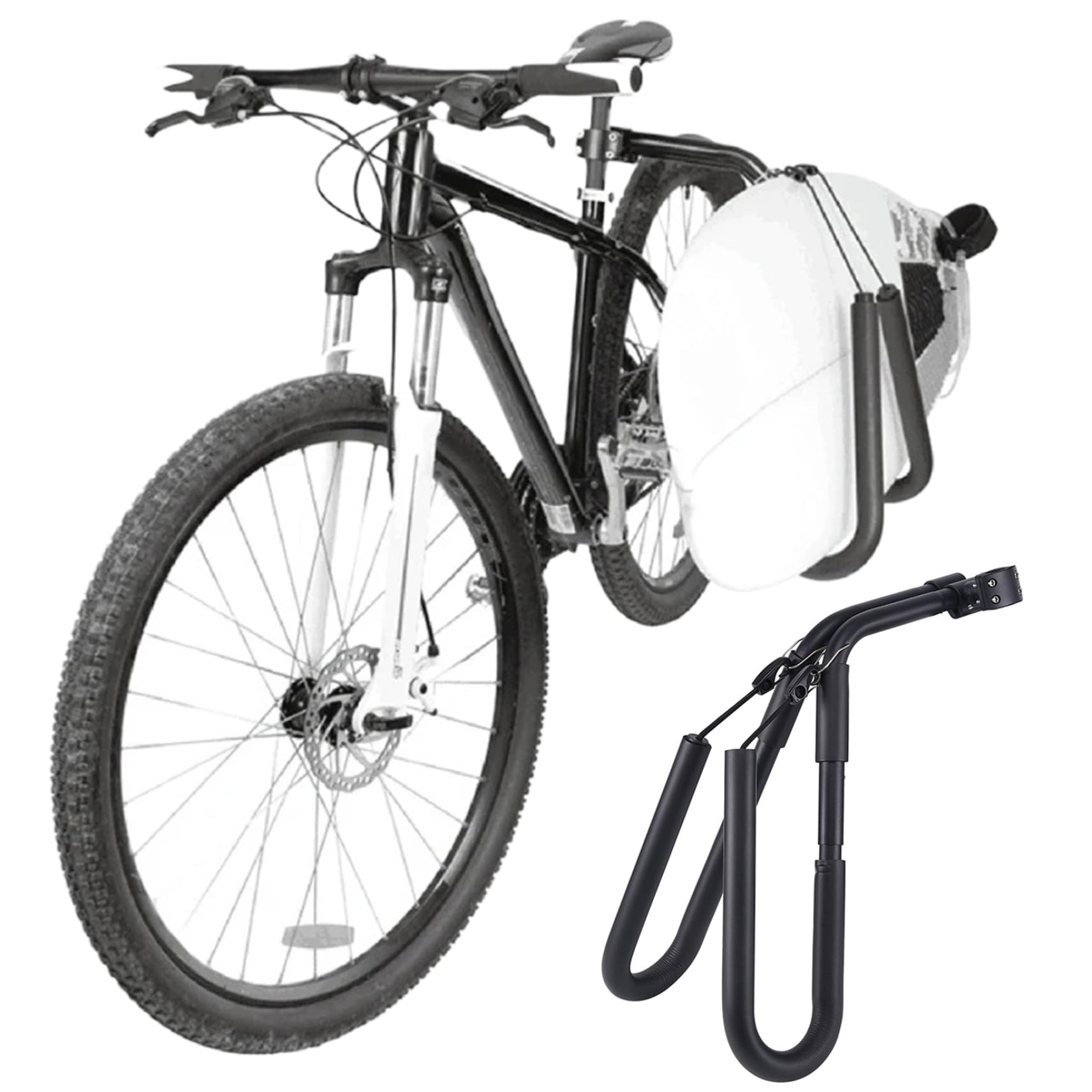 Rack de vélos de surf Porte-Panneaux à vélo réglable en aluminium, Support Facile à Retirer pour Les Panneaux de surf Courts
