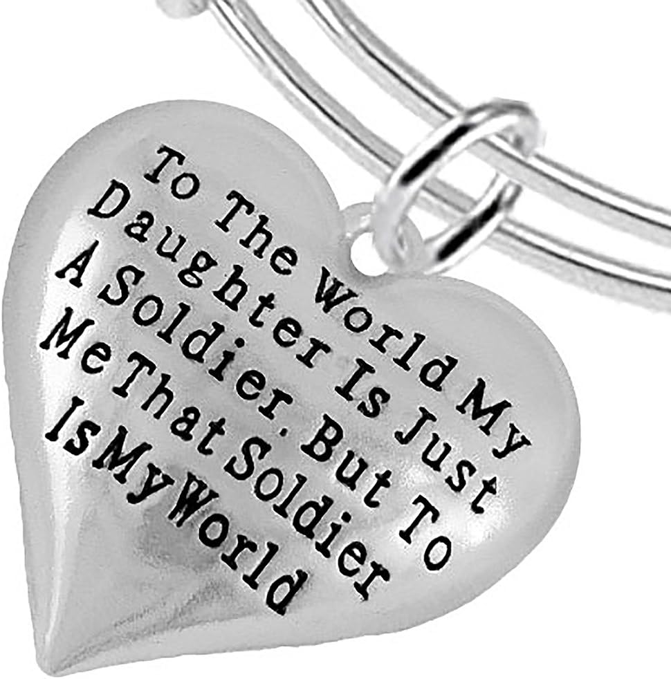 Cardinali Jewelry Army, Enlisted Daughter, My Daughter is My World Bracelet, Hypoallergenic-Safe