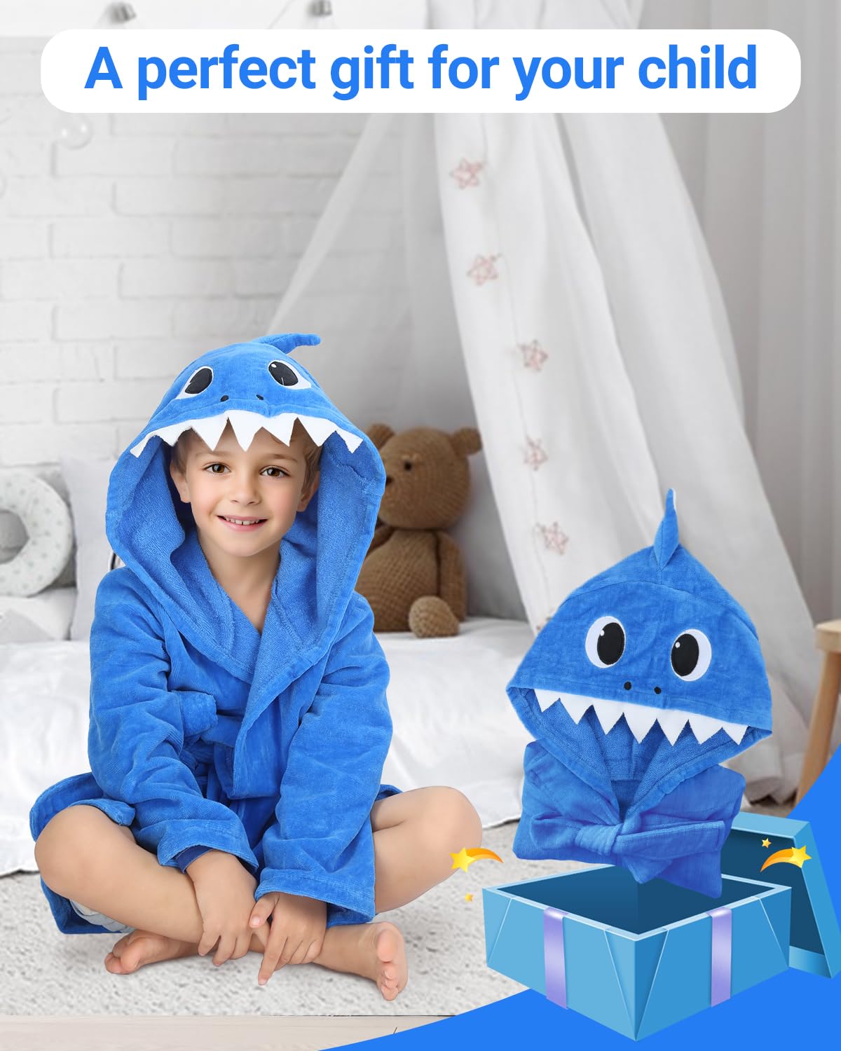 WYTbaby Accappatoio Bambini Personalizzato Accappatoio Bambino 100% Cotone Accappatoio Bambina Spugna Accappatoi Con Cappuccio Per Ragazzi Ragazze