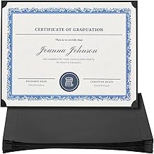 24-Pack Single Sided Award Certificate Holders - Bulk Certificate Holders for Graduation, Diploma, Employee Appreciation, Certification (fits 8.5x11, Black)
