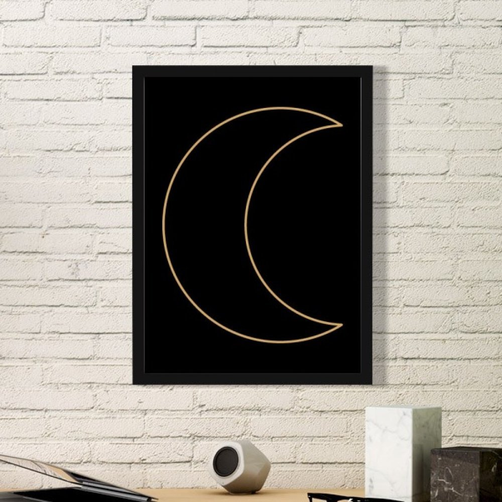 Cadre photo noir motif totem lune décoration murale élégante pour affiches et photos