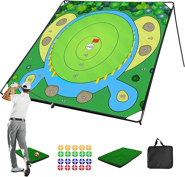 70"x70" Golf Chipping Game Practice – Portable Training Game for Indoor & Outdoor Use, Improve Short Game Accuracy for Adults, Juniors & Beginners