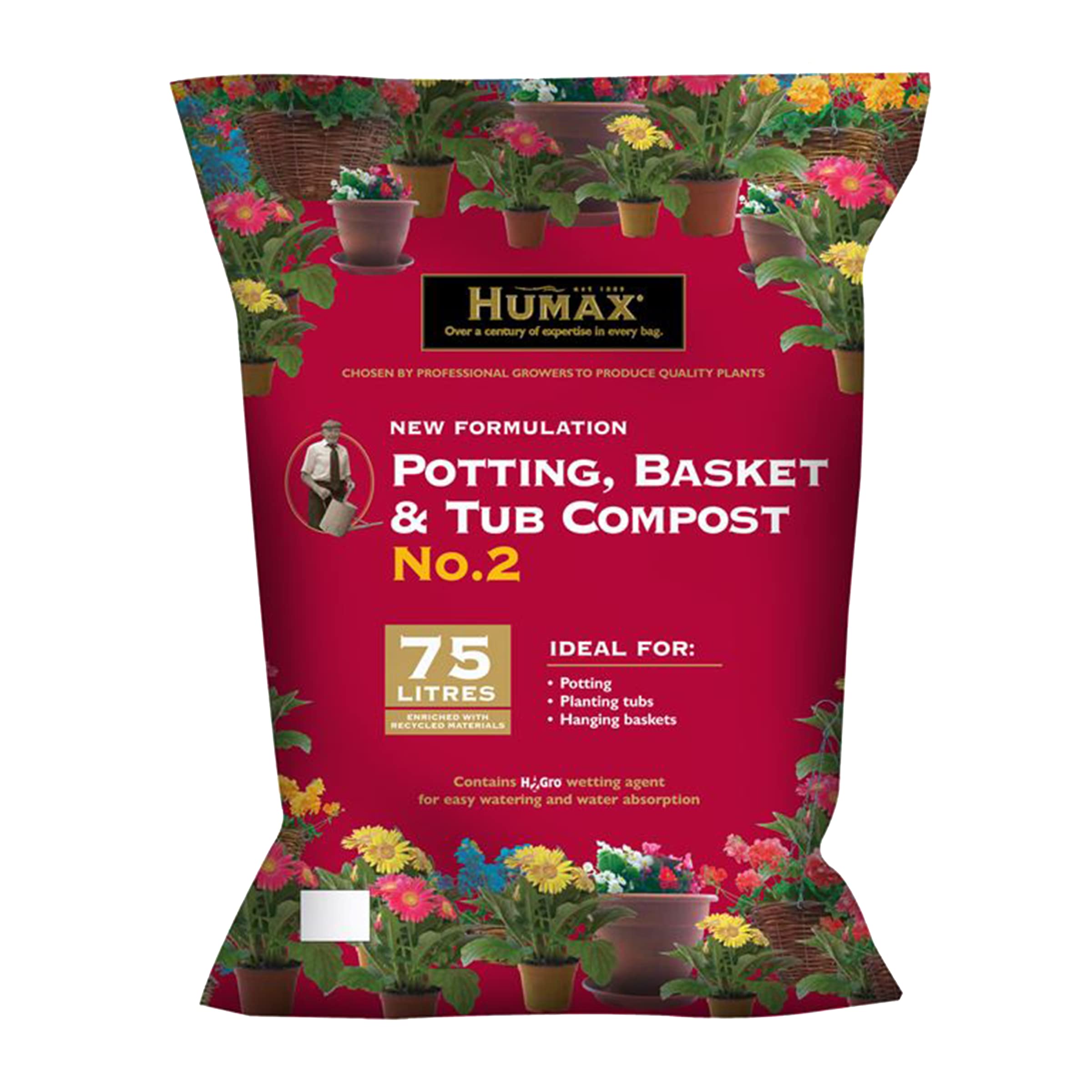 Humax Professional Compost | Potting | Hanging Baskets & Plant Tubs) - 75 Litre
