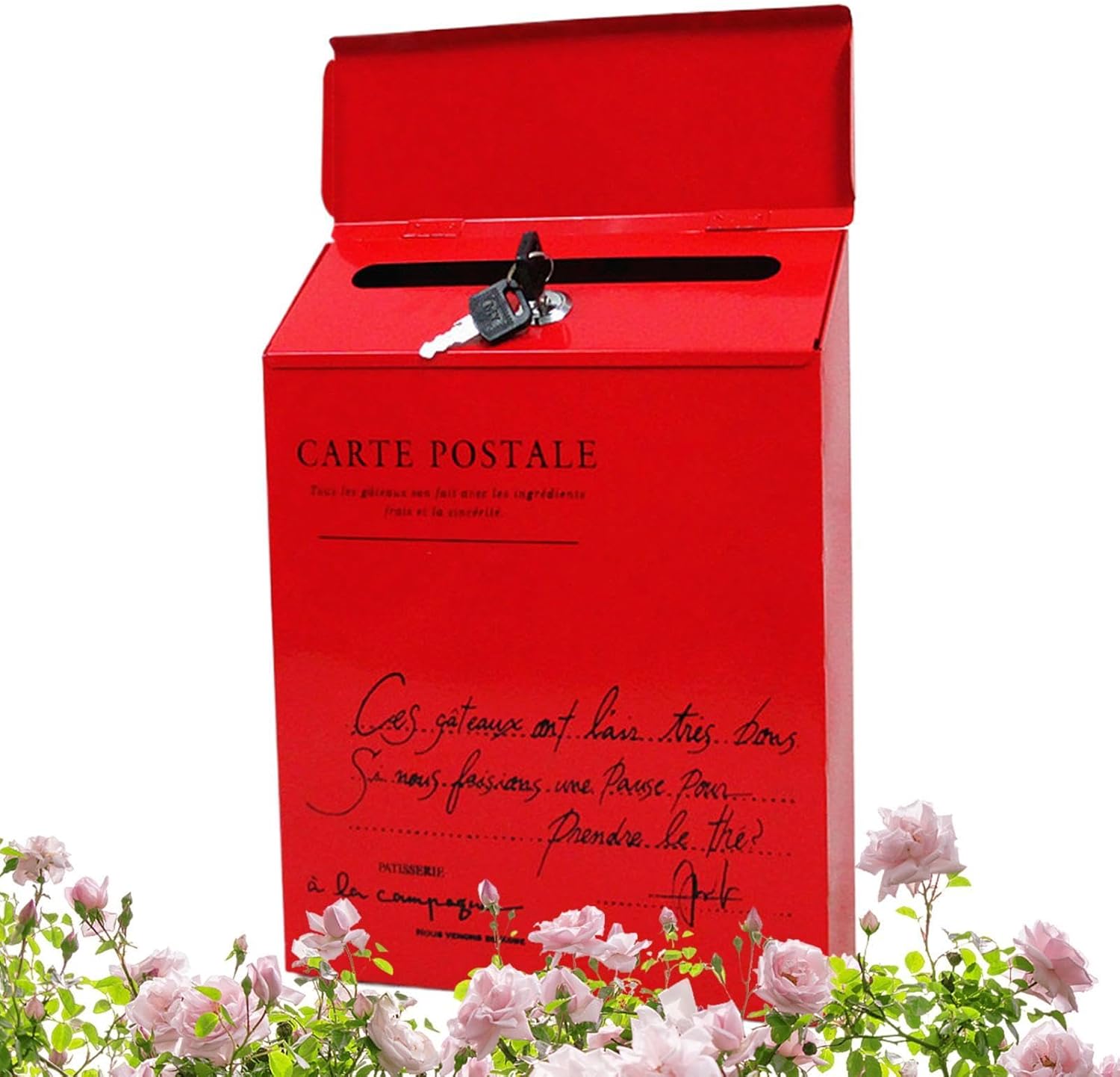 Wall Mount Mailbox | Waterproof Locking Post Box,Metal Door Mailbox with Key - for Outdoor Garden Home Porch Courtyard Farmhouse Entryway Patio