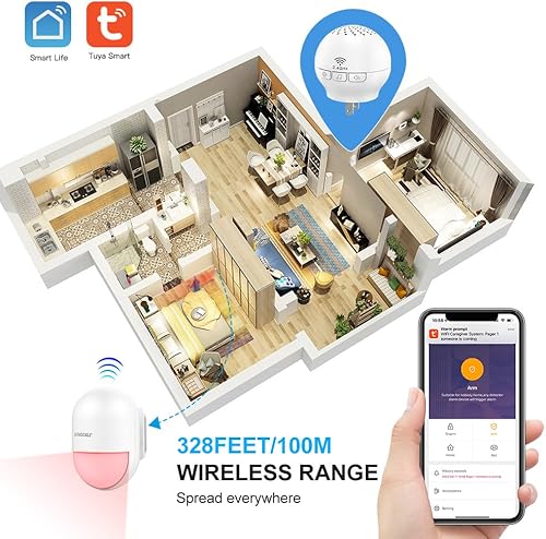 Miniatura 6 de SINGCALL Sensor de movimiento inalámbrico Alarma de entrada Alarma Interior Sensor de Movimiento Inteligente Detector 2.4G WiFi Sistema Inalámbrico