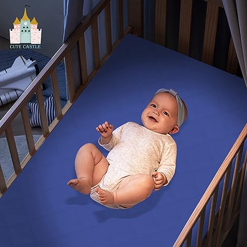 Miniatura 10 de Cute Castle Protector de colchón impermeable para cuna de bebé, 28 x 52 pulgadas (paquete de 2), color azul aguamarina