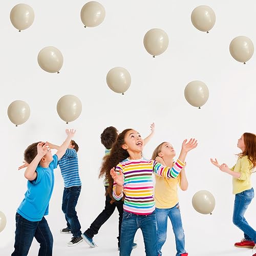 Miniatura 8 de Globos de arena blanca 60pcs de 5 pulgadas globos pequeños beige para arco de guirnalda de globos, redondos de 5 pulgadas, mini globo de látex color
