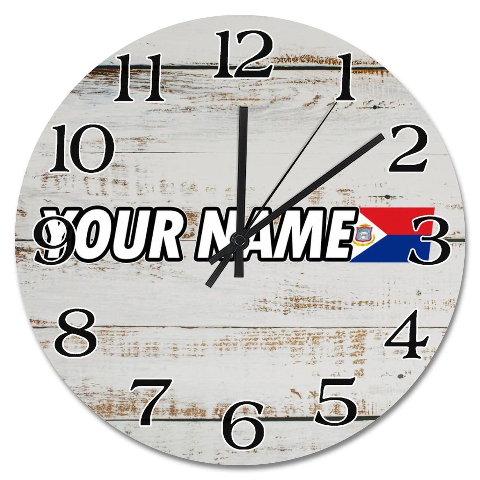Horloge murale en bois personnalisée Saint-Martin, le cadeau idéal pour expatrié