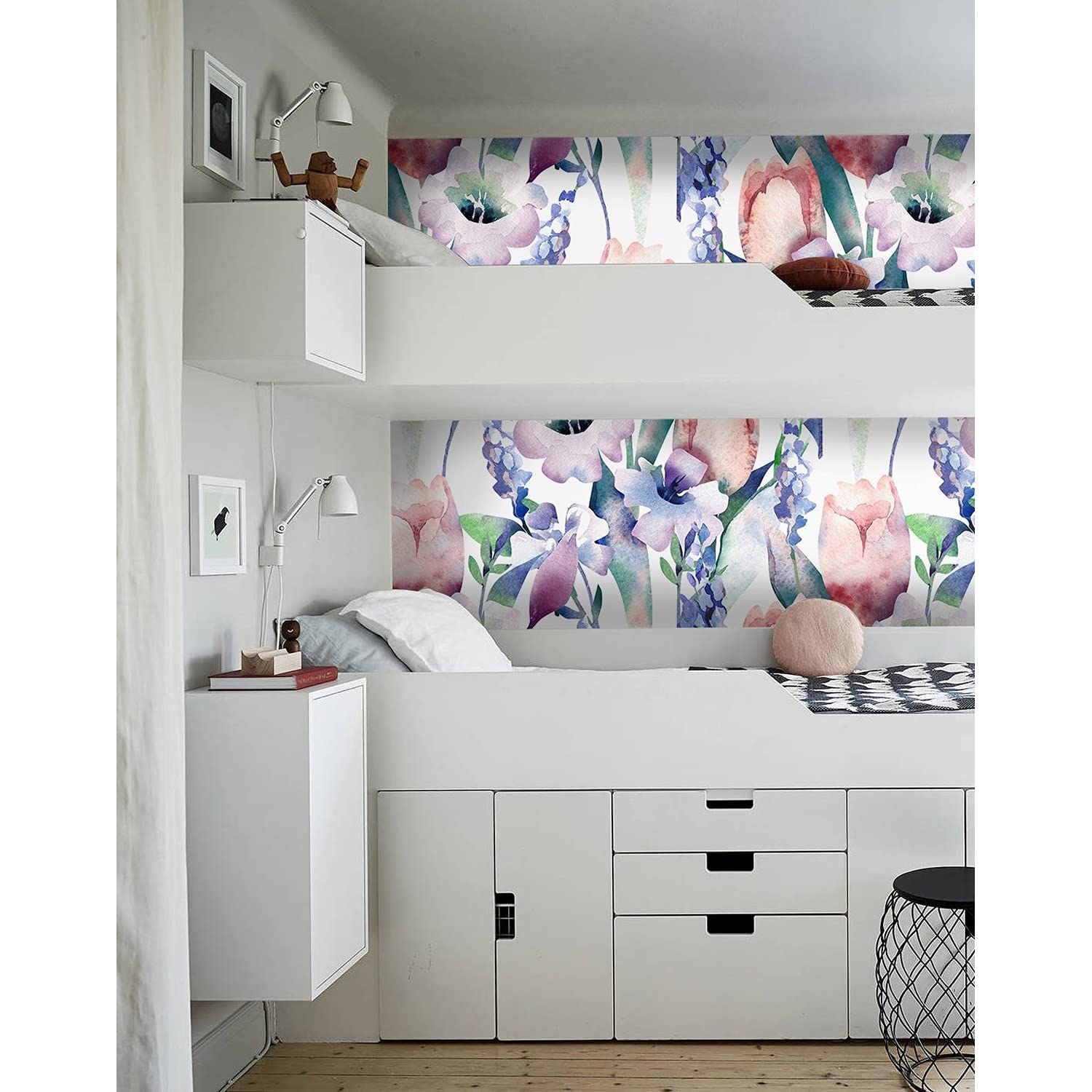 Stickers muraux bouquet de printemps violet pour salon et cuisine