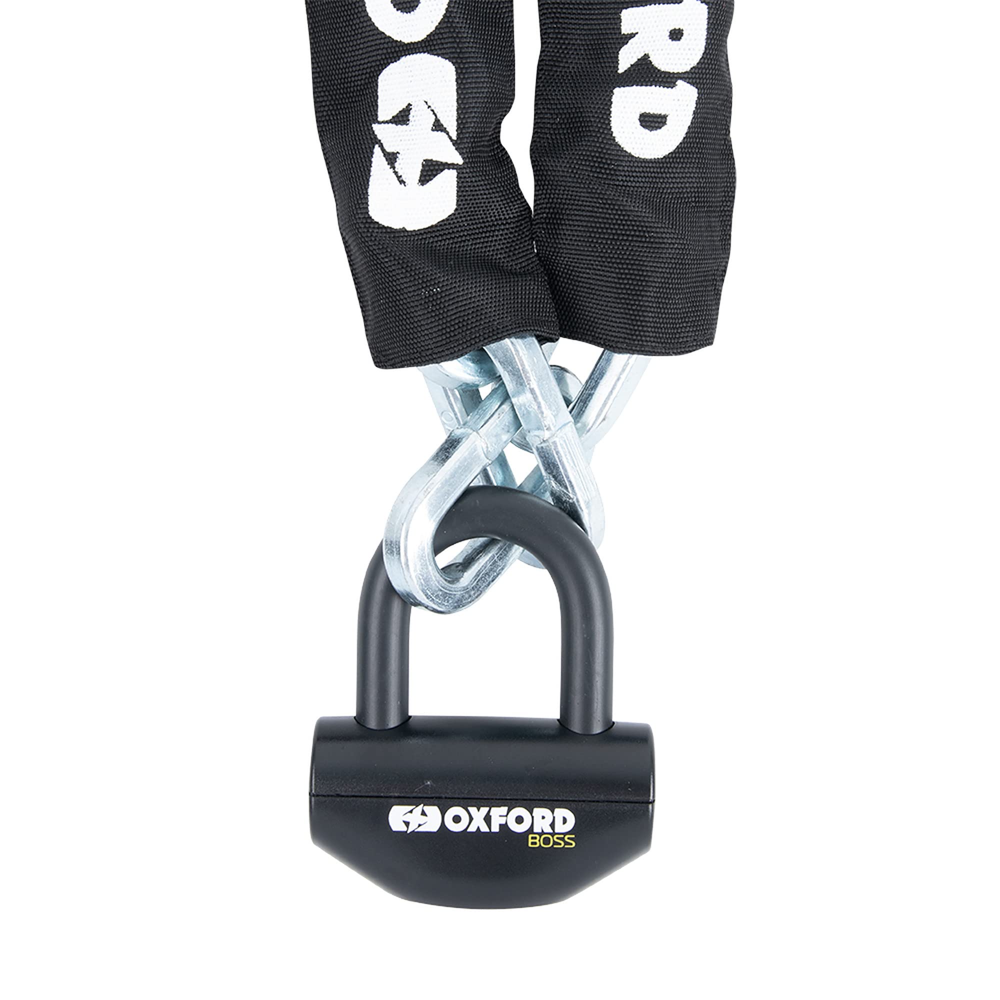 Oxford Boss Robuste Motorradkette und Schloss, 1,2 m