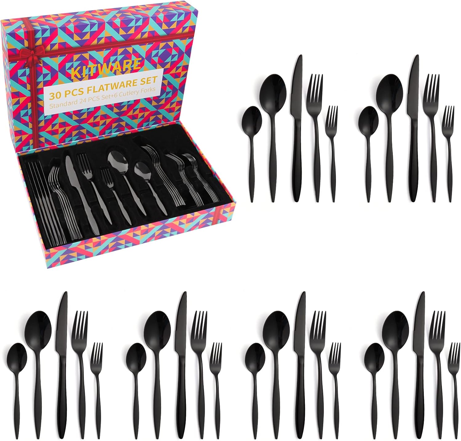 Black Silverware Set