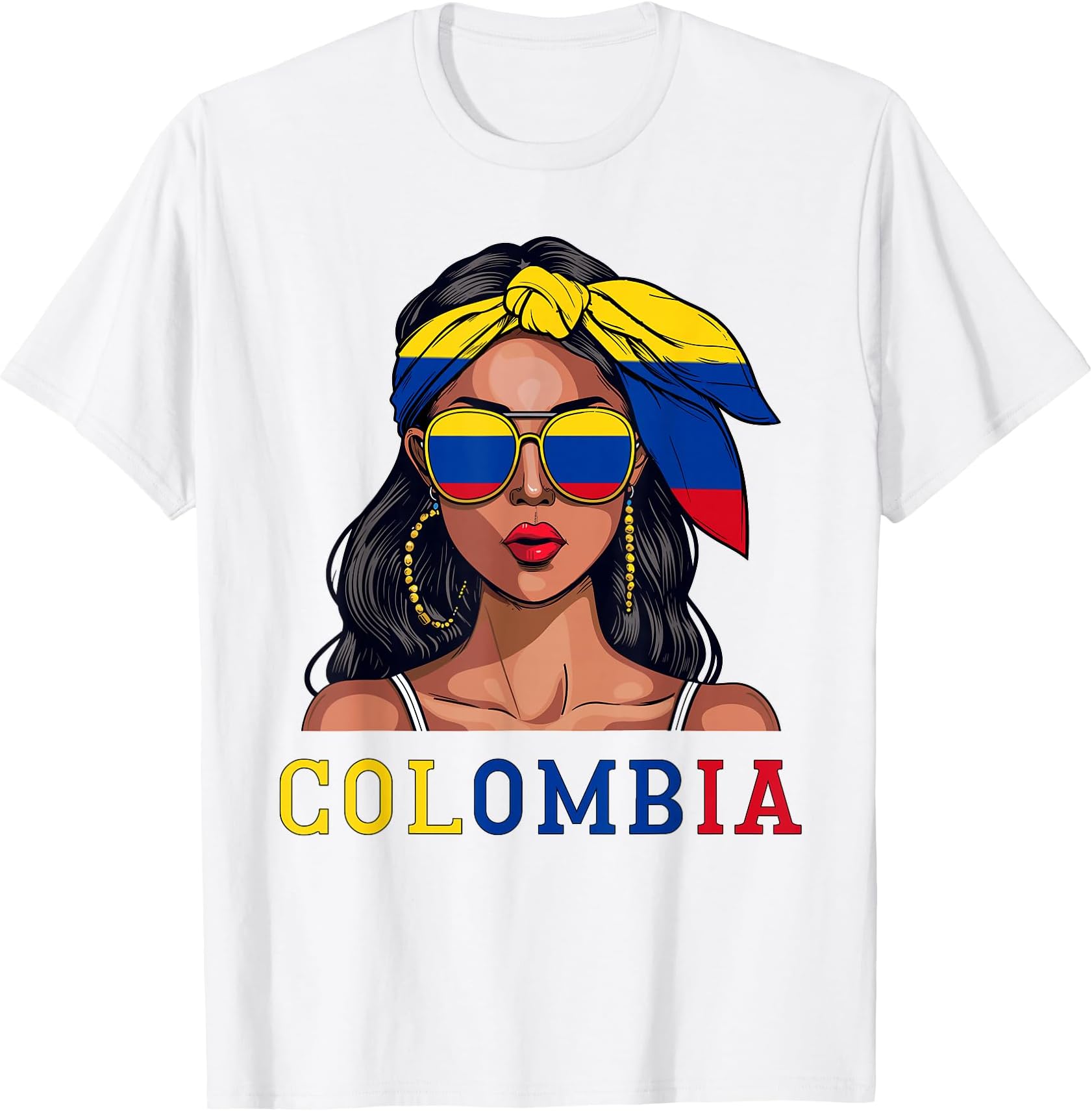 Colombianas Souvenirs Products Woman Flag Roots Colombia T-Shirt