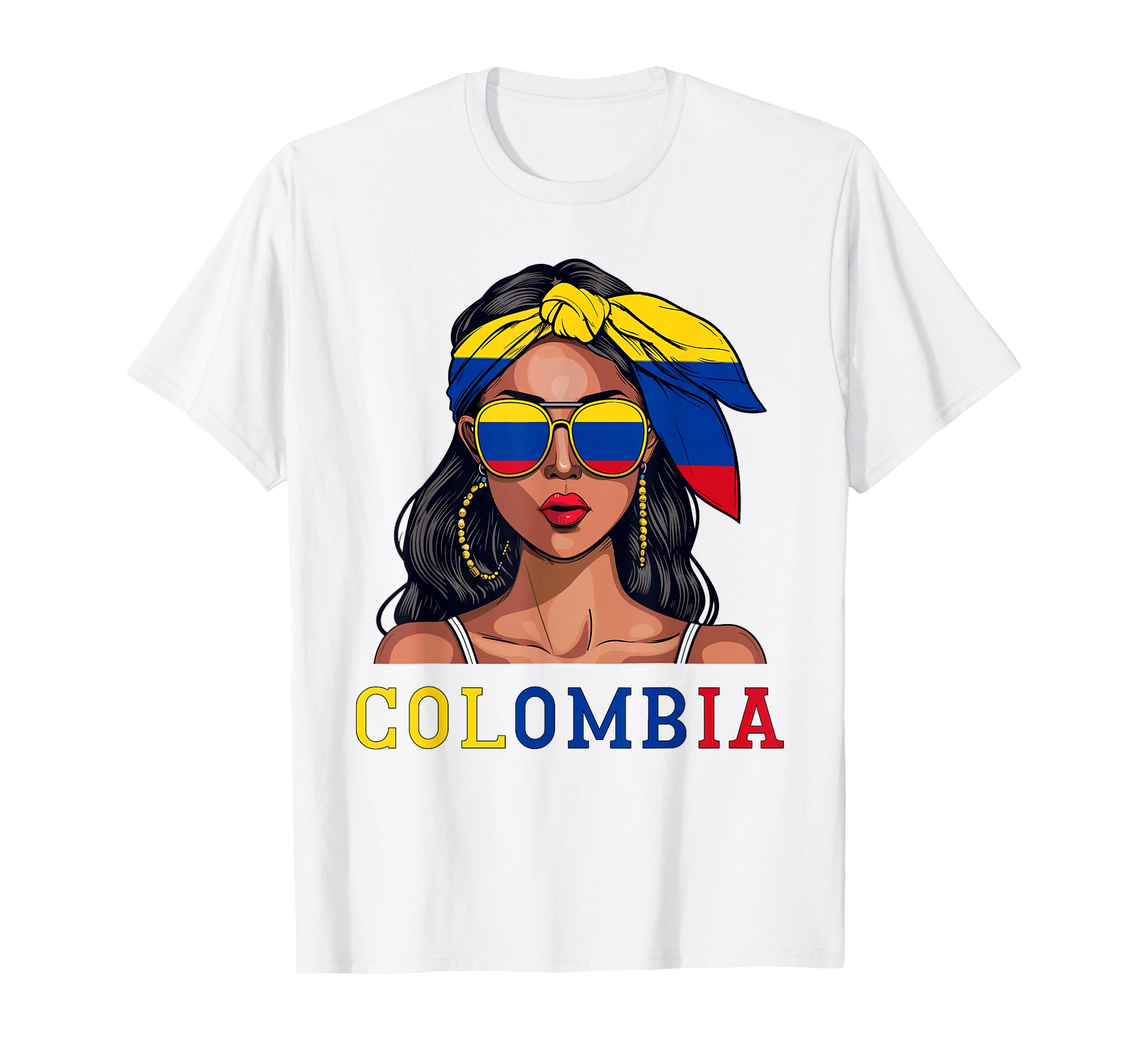 Colombianas Souvenirs Products Woman Flag Roots Colombia T-Shirt