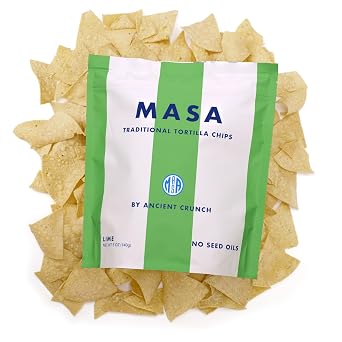 MASA Chips Lime Flavored Corn Tortilla Chips Cooked in Pure Beef Tallow