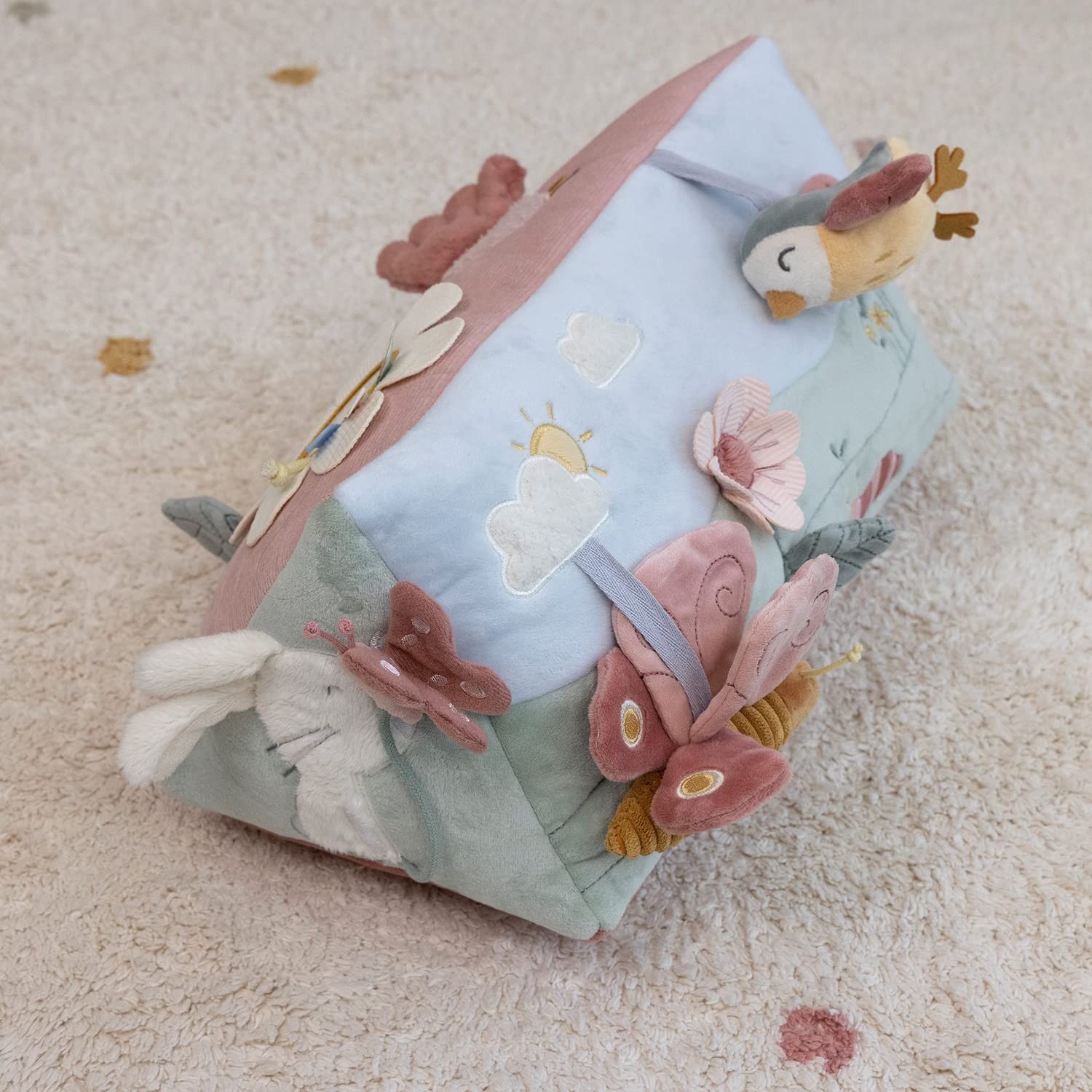 Little Dutch Fühldreieck Activity Spielzeug Stoff Baby rosa - Flowers & Butterflies