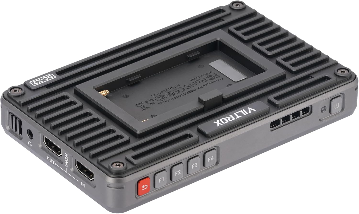 Жогорку view of VILTROX DC-X2 monitor showing control buttons