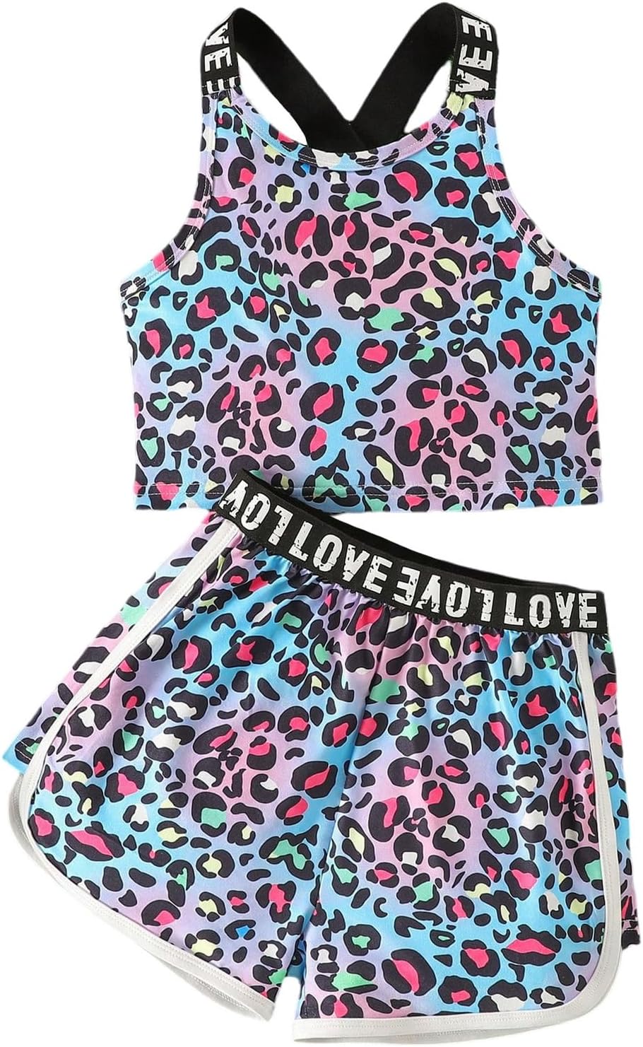 SOLY HUX Girl's 2 Piece Athletic Workout Sets Gymnastics Activewear Outfits