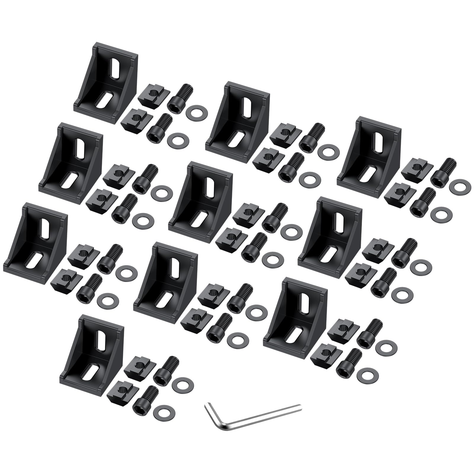 Justech Aluminium Profile Angle 4040 10x Corner Bracket Mounting Material for Extrusion Corner Connector Wall Bracket for Frame Structure