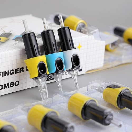 Miniatura 7 de STIGMA Agujas de cartucho de tatuaje de repisa de dedo #10 (15RM) Magnum redondo 0.012 in Bugpin M-Taper 16 piezas con cartuchos de tatuaje de