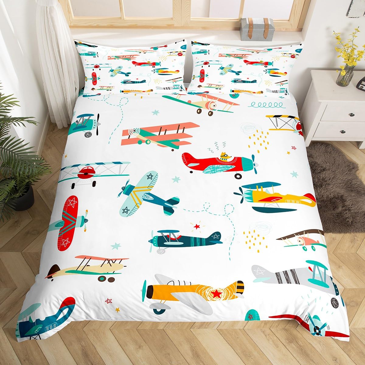 Fundas Edredon Niños Juego De 2 Fundas De Edredón Para Niños - Temporada Todas Las Estaciones, Estampado Animal, Microfibra 100% Funda Almohada Niños Estaciones
