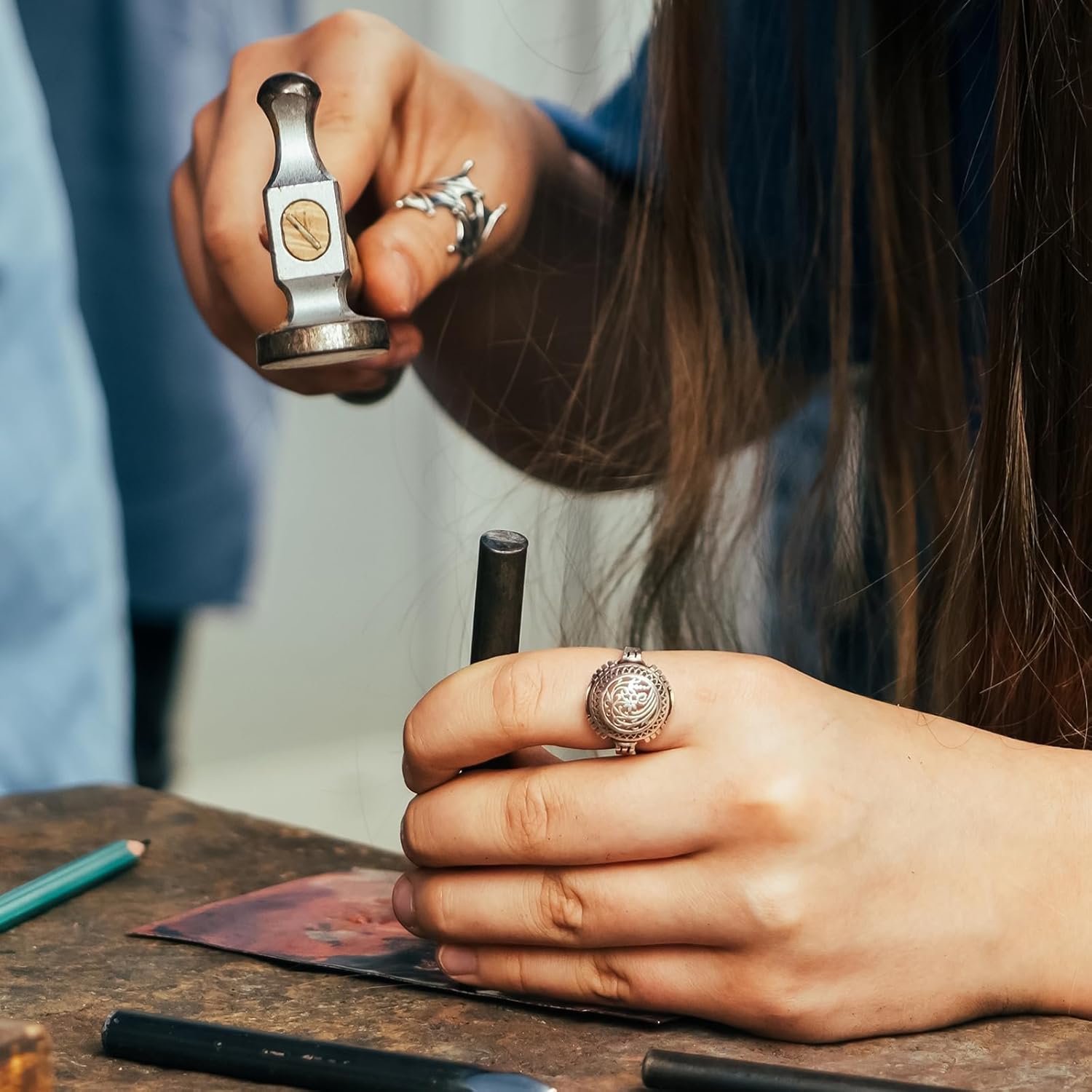 PATIKIL Metal Letter and Number Stamp Set, 4mm 5/32" Stamps Punch Set 26 Alphabet 10 Numbers Metal Leather Stamping Tool for Belt Bag Hat Craft