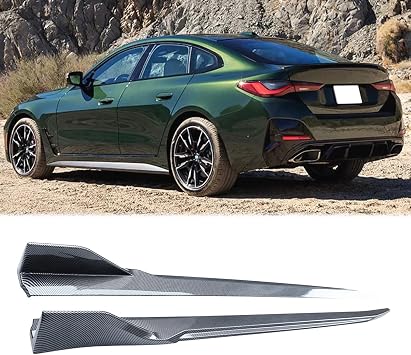 Side Skirts for BMW 2021-2024 4 Series Gran Coupe G26 i4 M Sport ABS Carbon Fiber Style Rocker Extension Panel Splitter Lip Body Kits Line Protector