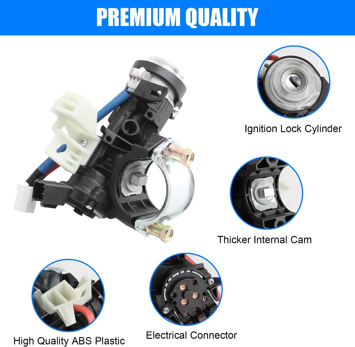 81910-B2100 Ignition Switch Assembly with 2 Keys Compatible with Kia Soul Base 2014-2019 | Soul EV 2015-2019 Complete Ignition Switch Lock Cylinder Assembly Replaces 81905-B2000 8145034190