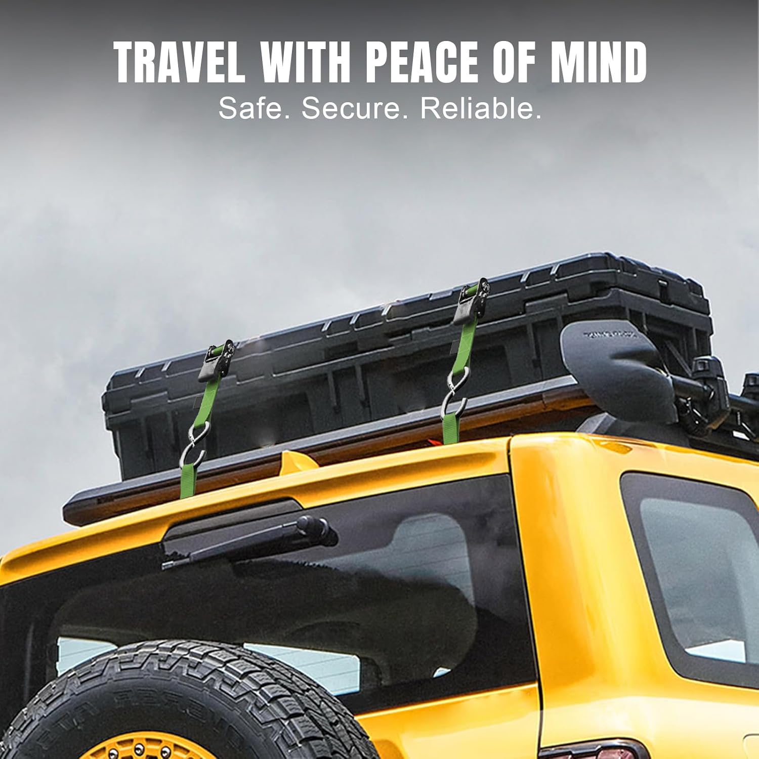 Ratchet Tie Down Straps Set,1500 lbs Break Strength, 1" x 15' Heavy Duty Ratchet Straps with 4X Soft Loops Padded Handles Coated S Hook, Fits for Moving Appliances Motorcycle ATV Truck,Green - Image 6