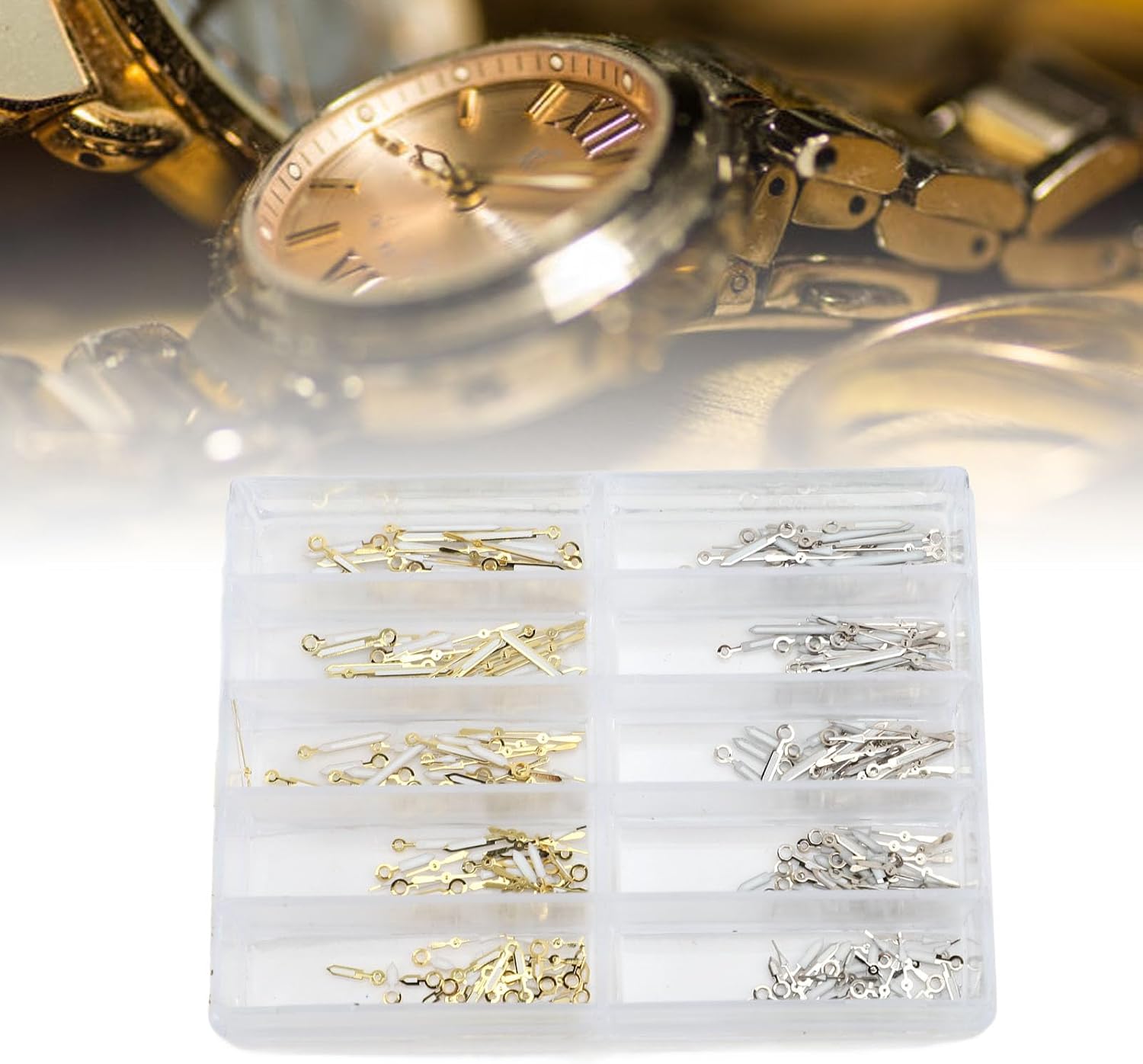 Ejoyous Watch Hands Replacement, Metal Watch Hands Set for 2035 PC21 SL68 Quartz Movement, with 100 Sets per Box image 4