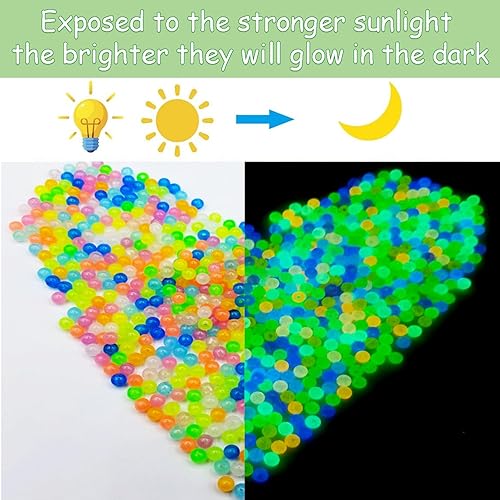 Miniatura 3 de 400 cuentas de pulsera de acrílico mixto que cambian de color UV que brillan en la oscuridad, cuentas de plástico sensibles al sol de 0.394 pulgadas