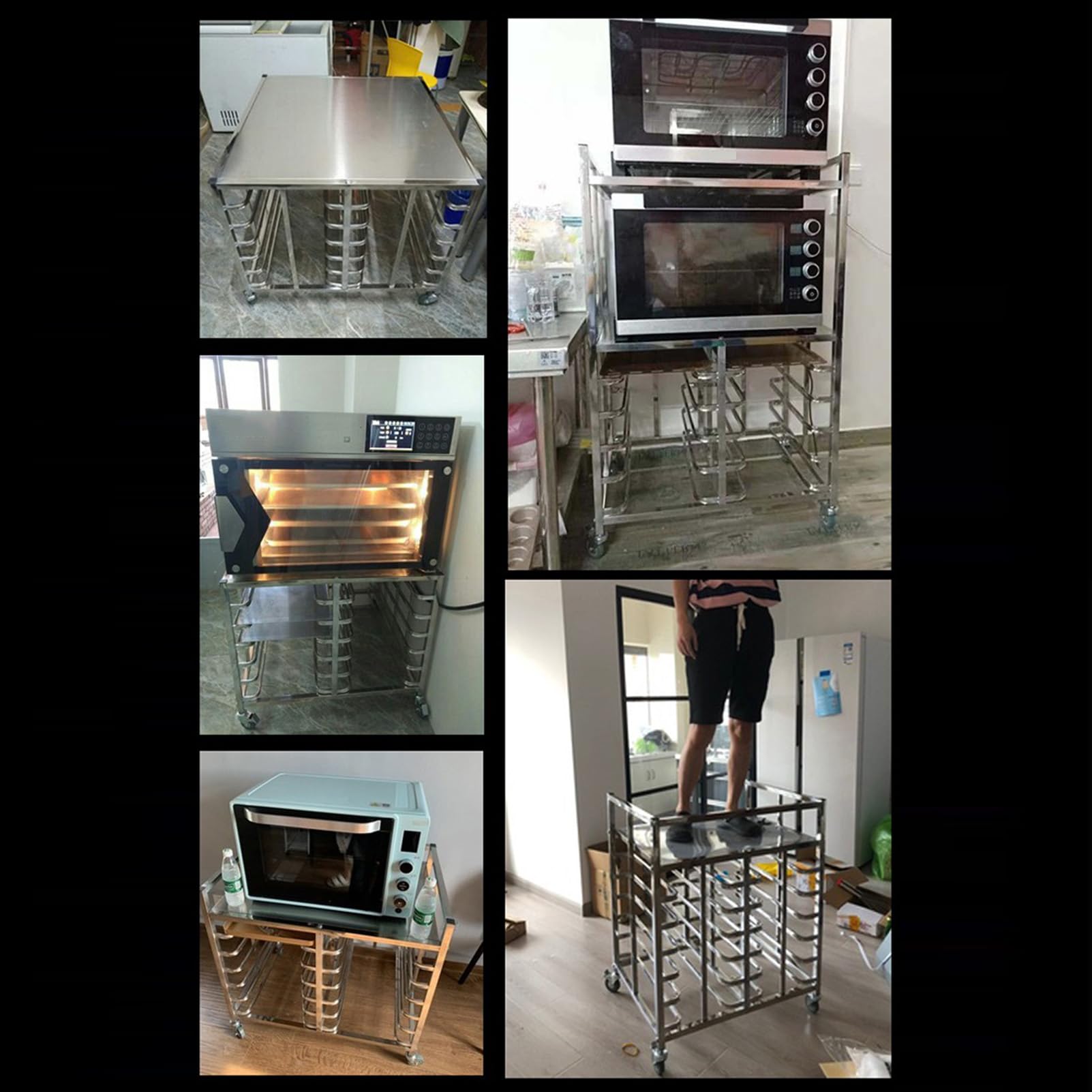 Estante de velocidad para panadería, bandejas de alimentos, carritos de refrigeración para hornear y panaderos comerciales, carrito de acero inoxidable resistente, bandeja para hornear masa de pan