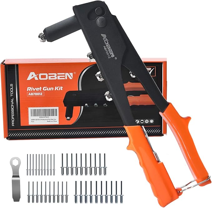 AOBEN Rivet Gun, Professional Rivet Gun Kit with 200Piece Metal Rivets