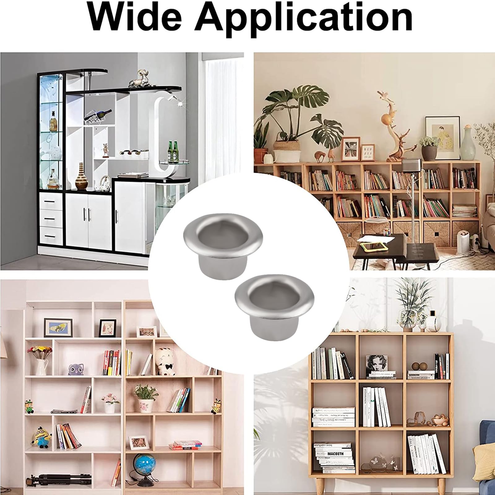 Shelf Pin Caps, 300PCS Nickel Plated Shelf Pin Sleeves with Hole Heavy Duty Shelf Pins Reinforcement Grommets for Bookshelf, Cabinet, Closet Shelves Bracket (5mm) — Amazon image 7