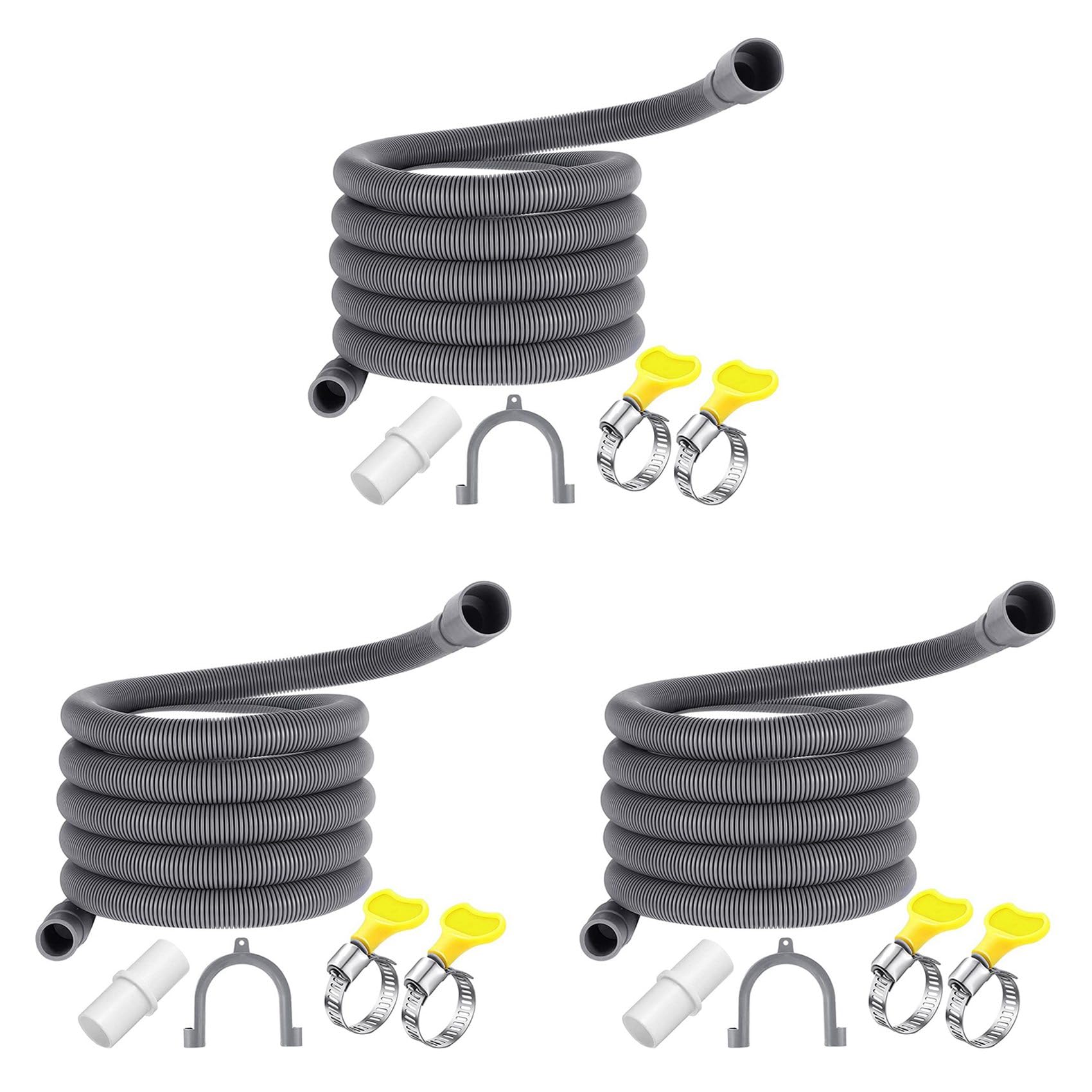 Hndhbfgrt 3X Washing Machine Drain Hose 10 Ft Flexible Dishwasher Drain Hose Extension Kits Corrugated Washer Discharge Hose