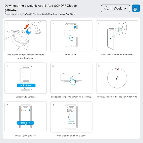 SONOFF SNZB-02P ZigBee Sıcaklık ve Nem Sensörü | SNZB-02P