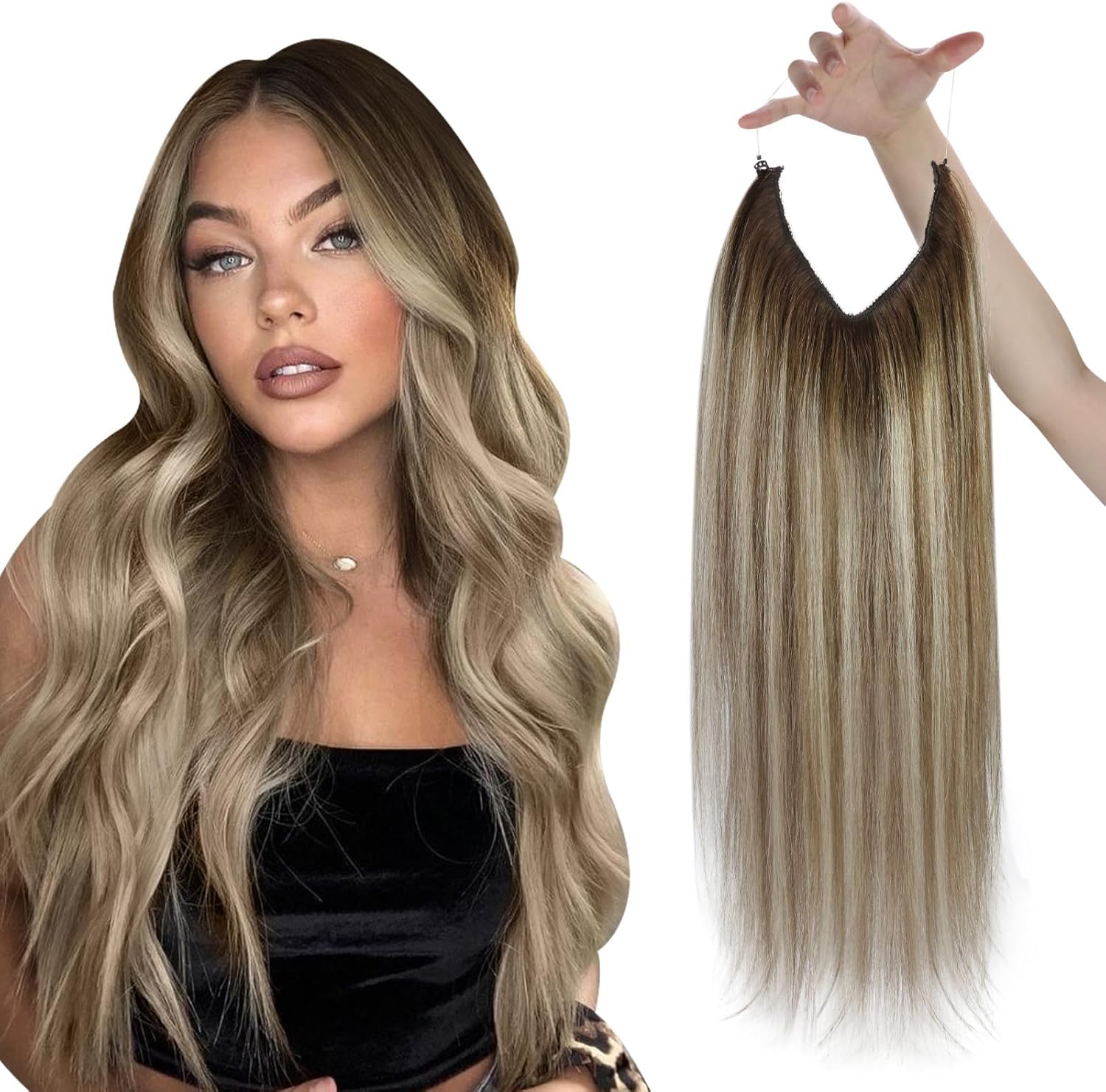 Sunny Hair Wire Hair Extensions Human Hair Invisible Wire Hair