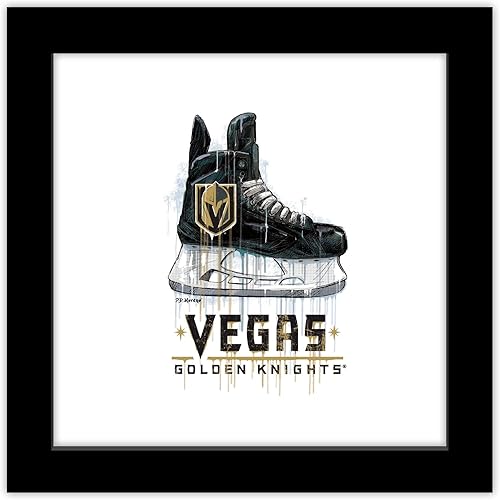 Trends International Gallery Pops NHL Vegas Golden Knights - Póster de pared de patín de goteo, 12.00 x 12.00 pulgadas, versión de marco negro