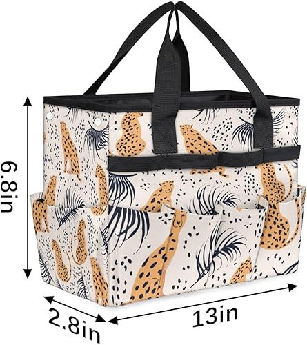 Miniatura 3 de Bolsa de herramientas de jardín de leopardo de dibujos animados para mujeres y hombres, bolsas de almacenamiento de herramientas de jardinería con