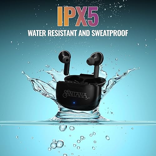 Miniatura 7 de Mambo por Carlos Santana, auriculares inalámbricos Bluetooth con estuche de carga, auriculares Bluetooth con micrófono de aislamiento de voz,