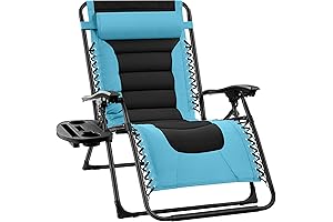 Bliss Zero Gravity Oversized Folding Padded Lounger Chair