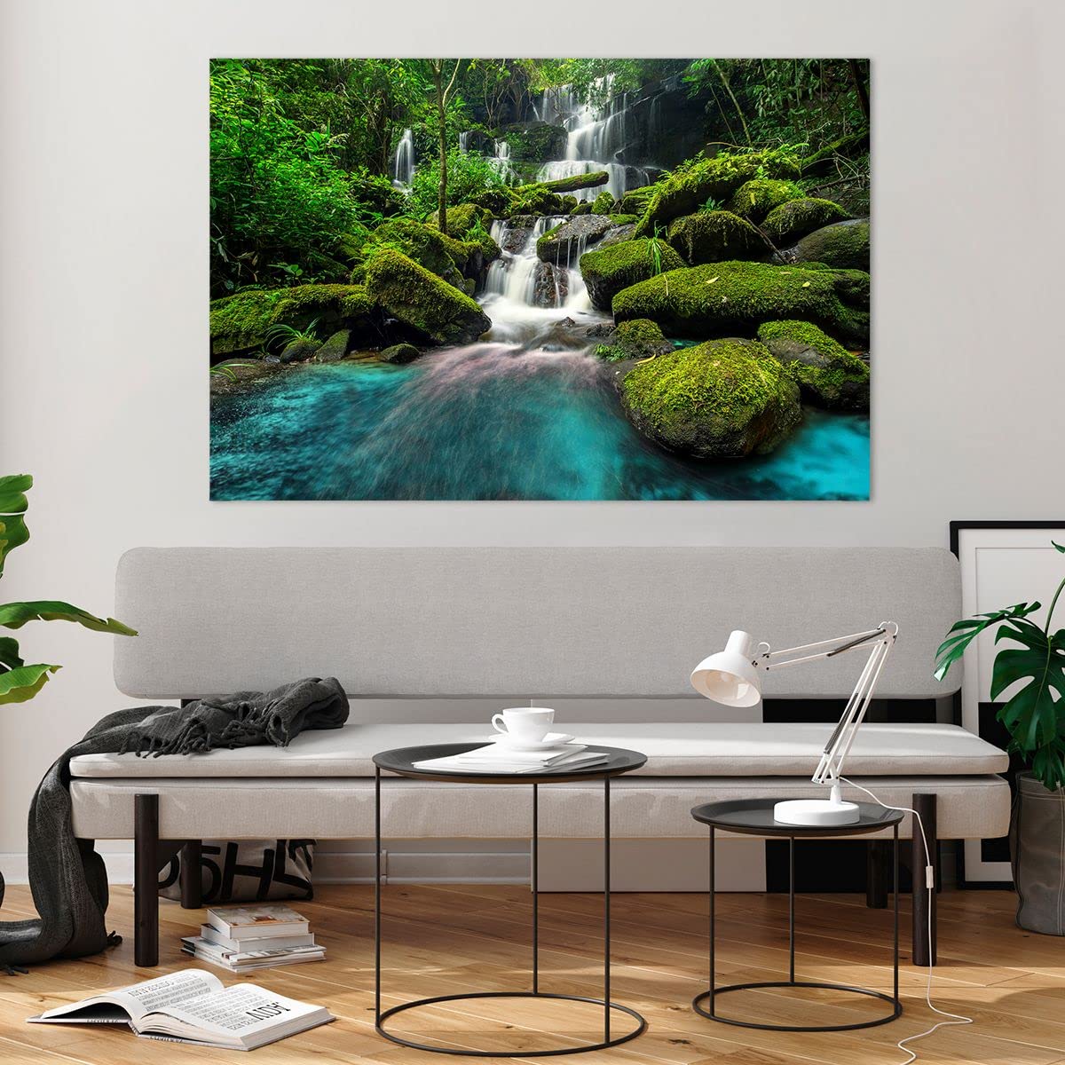 Décoration Murale Impression Sur Verre – Cascade Nature – Art Moderne Va Art-Glass