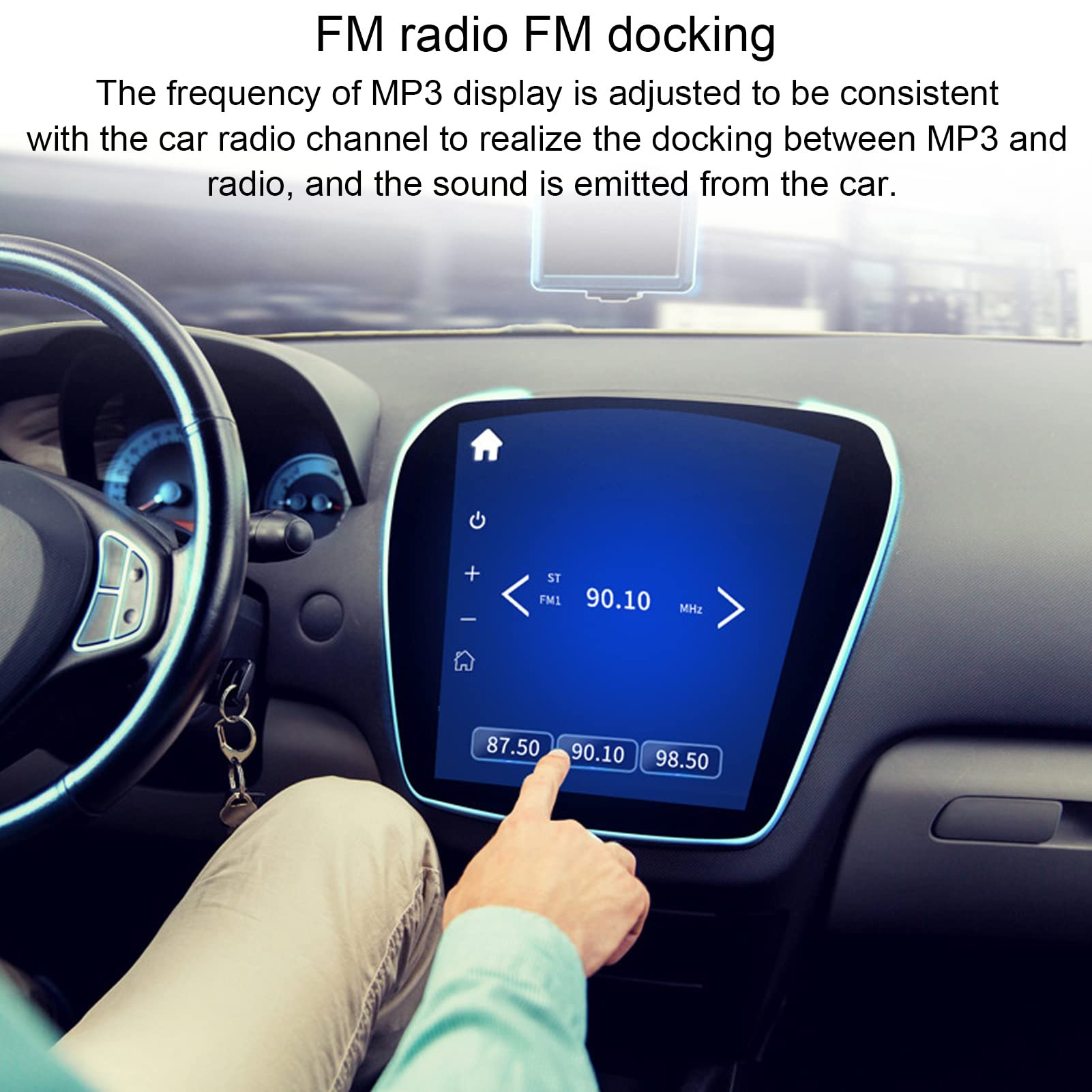 Splitter Accendisigari Doppio USB per Caricabatteria da Auto, Adattatore per Accendisigari Bluetooth a 2 Prese da 100 W, Supporto Radio FM, Disco U, Chiamate in Vivavoce, 12‑24 V(Con telecomando)