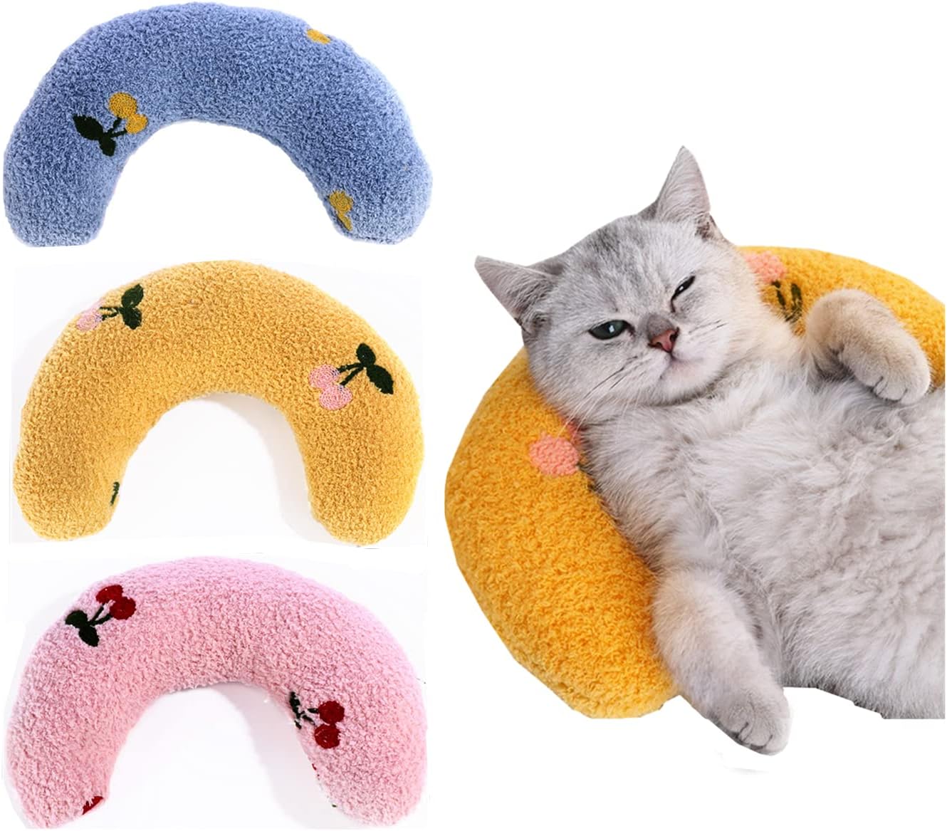 SHENGOCASE 3-Pack Small Pillow for Cats Head to Lay On, Cat Pillow for Cats Bed Mat and Small Dogs Puppy Indoor